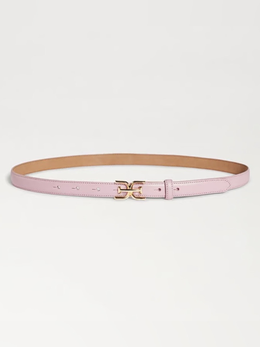 Sam Edelman Pink Logo Belt with Gold Buckle